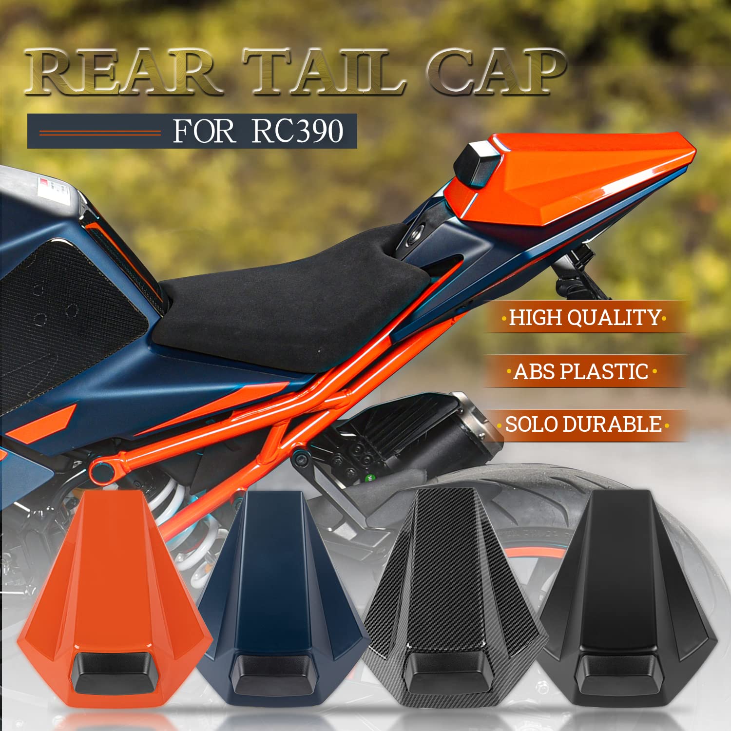 Amazon | オートバイ RC390 シングルシートカバー、ハード ABS 後部