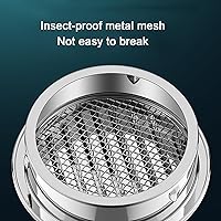 Vista 6 de Tapa de chimenea de acero inoxidable 304, cubierta de salida de ventilación de pared redonda, cubierta de salida de ventilación de baño, cubierta