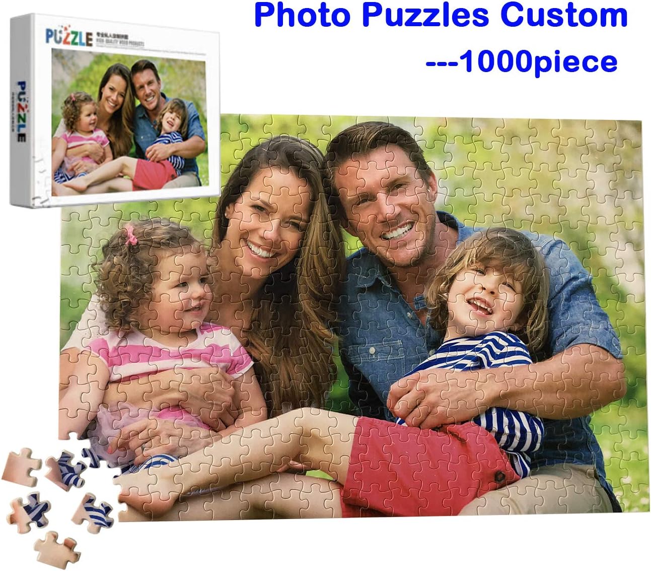 1000 Pieces Custom Photo Jigsaw Puzzle, Personalized Custom Wooden Puzzle from Your own Image and Text, DIY, 29.5x19.7 in