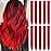 TOFAFA 22 inch Colored Hair Extensions Straight Hairpiece, Colorful Hair Extensions Party Highlights Clip in Long Synthetic for Christmas Girls Women Kids Cosplay Favor Gift(10 PCS Red)