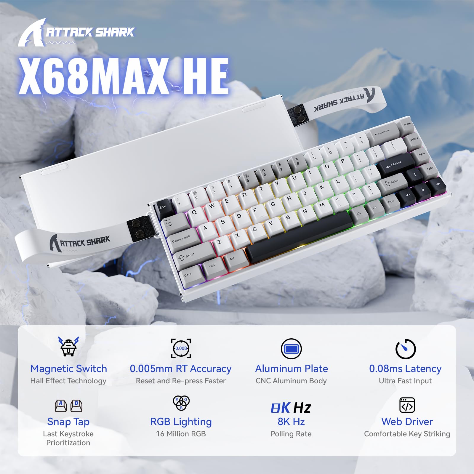 Amazon.com: ATTACK SHARK X68 MAX HE Wired Rapid Trigger