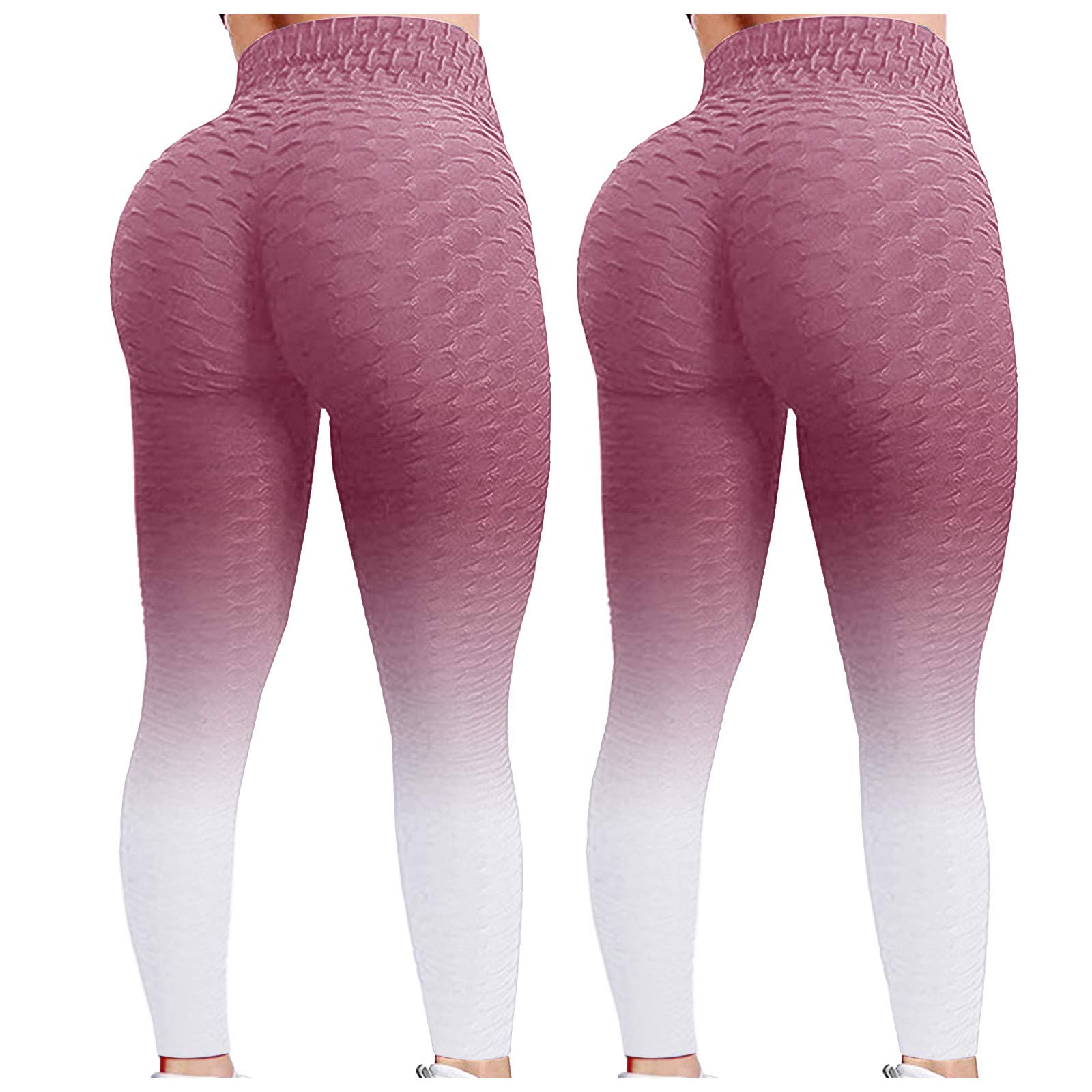 OBiQuzz Leggings sportivi da donna con tasca a vita alta, lunghi, opachi, per yoga, push up, senza cuciture, per corsa, fitness, scrunch Butt