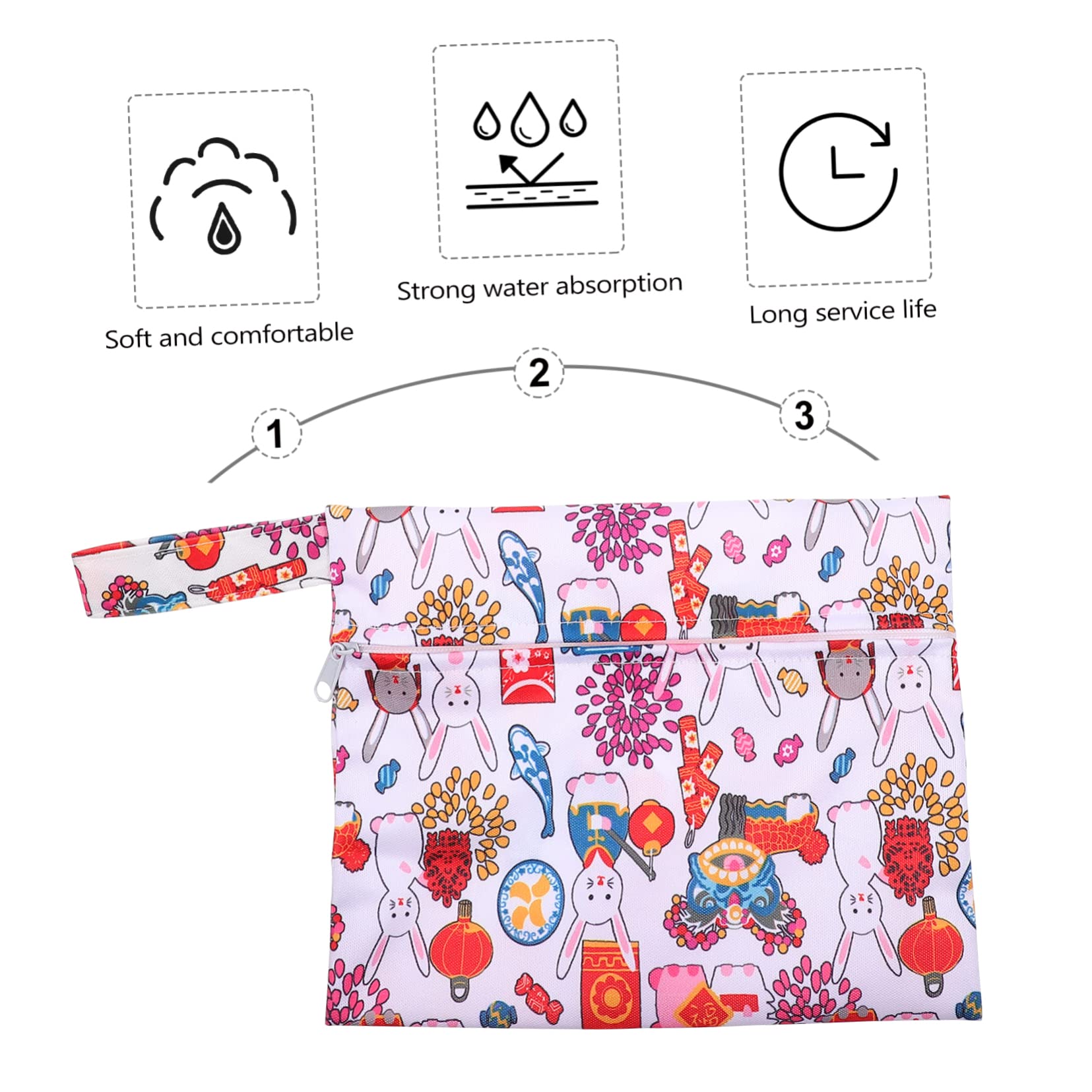 FOMIYES 3sätze Wiederverwendbare Damen-binden Sanfte Waschbare Menstruationspads Verschiedenen Designs Aufbewahrungstasche Für Alltag Und Sport