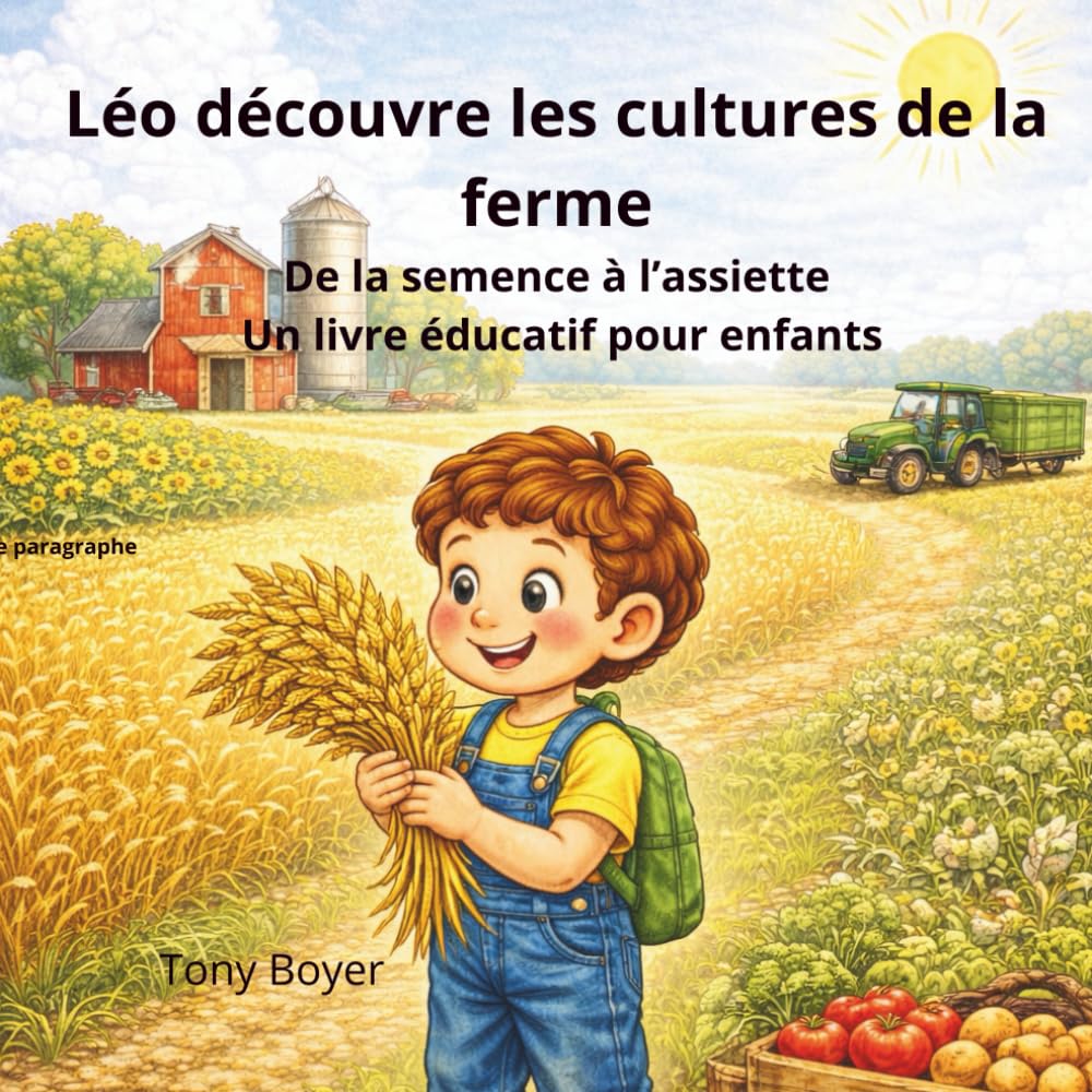 Léo découvre les cultures de la ferme: De la graine à l’assiette Un livre éducatif pour enfants (Les aventures a Léo)