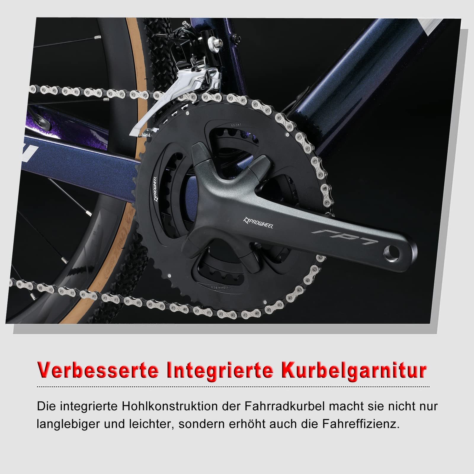 Rennrad Gravel Bike 28 Zoll mit Carbon Rahmen und Gabel, Shimano 22-Gang Scheibenbremse, Carbon Lenker und Sattelstütze für Herren und Damen
