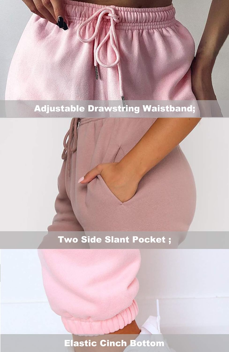 Waitfairy Sweatpants Women - Joggers for Women High Waist Baggy Sweat Pants for Womens Joggers with Pockets - Image 5