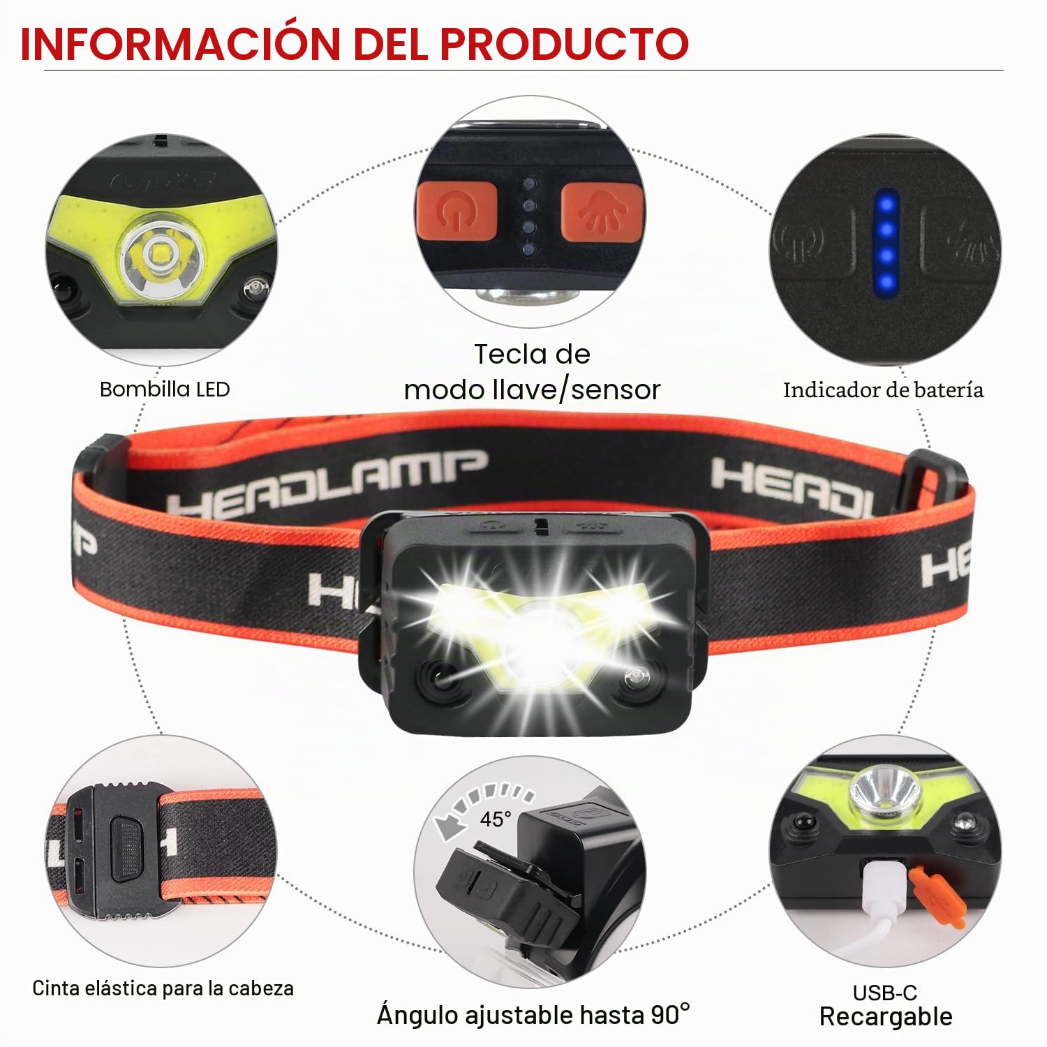 HEARMOR Casco de protección LED ABS para construcción, casco forestal para adultos, certificado EN397 y EN12492, absorción de impactos, resistencia a la penetración