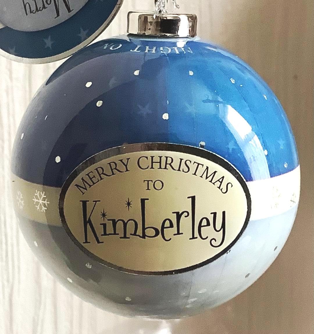 Personalised Multicoloured Name Bauble Christmas Xmas Tree Decoration (Kimberley)