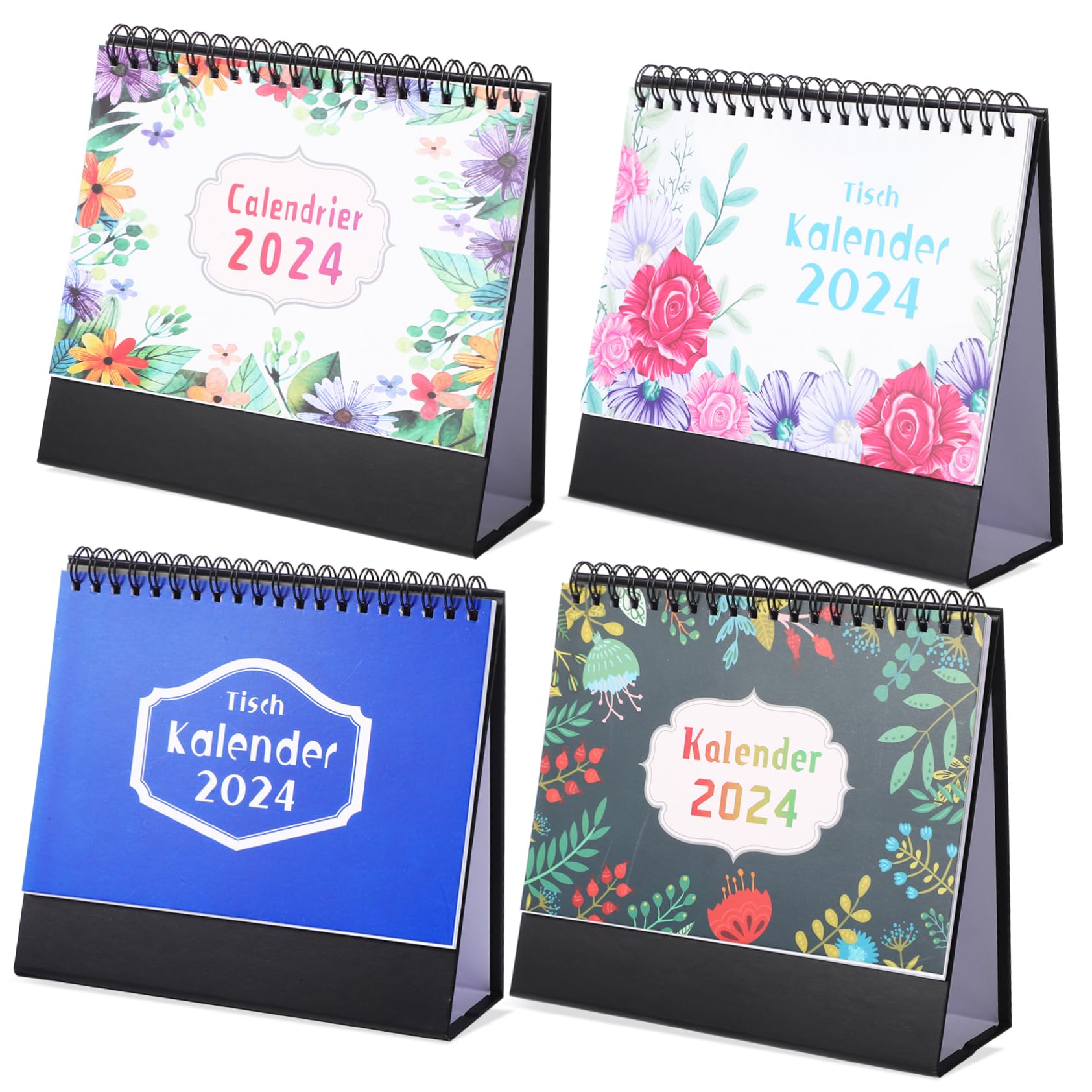Calendario Da Tavolo Tedesco 2024 Set Da 4 Pezzi Decorazione Da Scrivania Planner Rilegatura A Spirale Accessorio Da Ufficio Per Ufficio E Casa