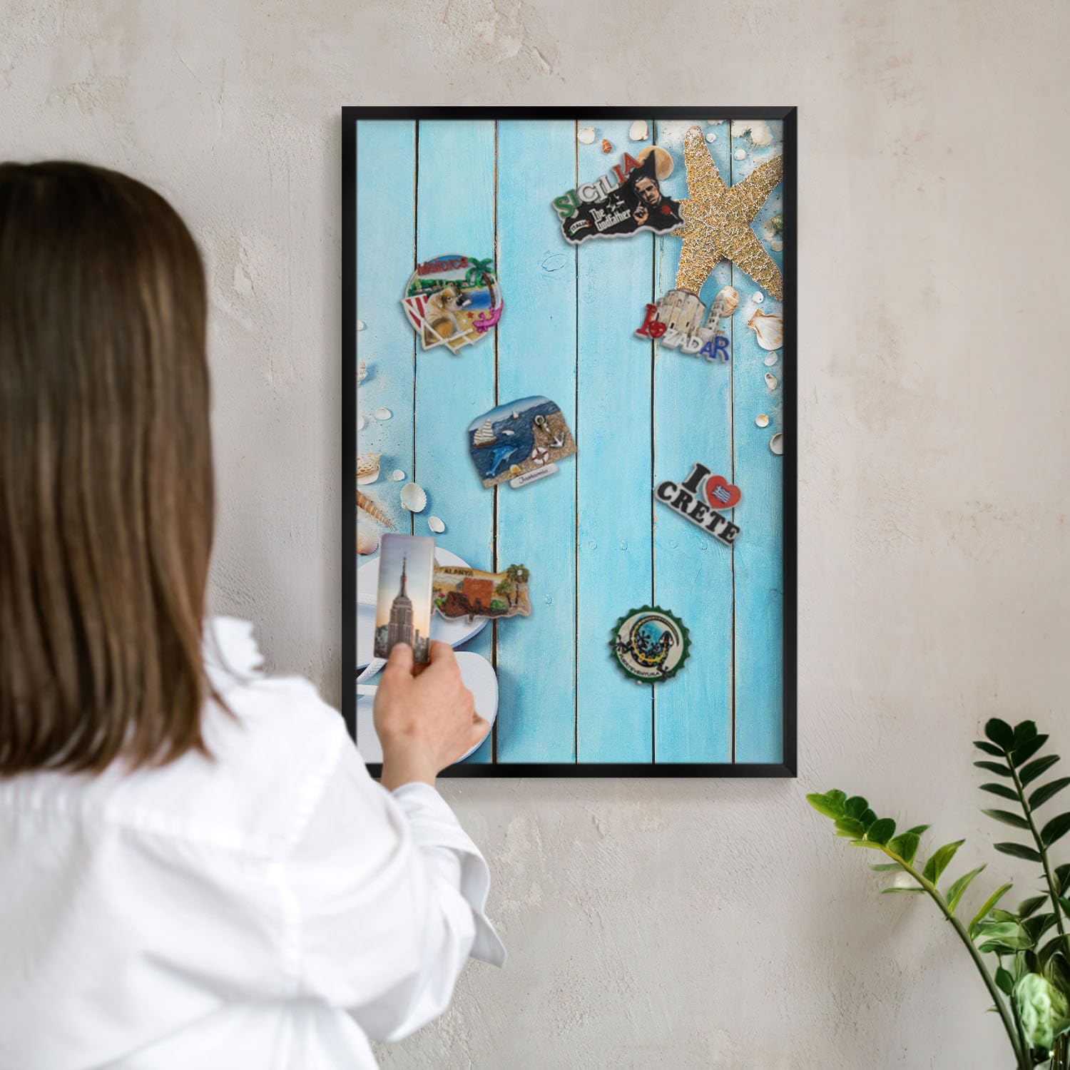 Panel Magnético Informativo 60x40 cm | Marco Negro | Descanso De Vacaciones | Montaje Fácil | Pizarra de Pared | Para Restaurante y Bar | Expositor para Menú, Ofertas del Día