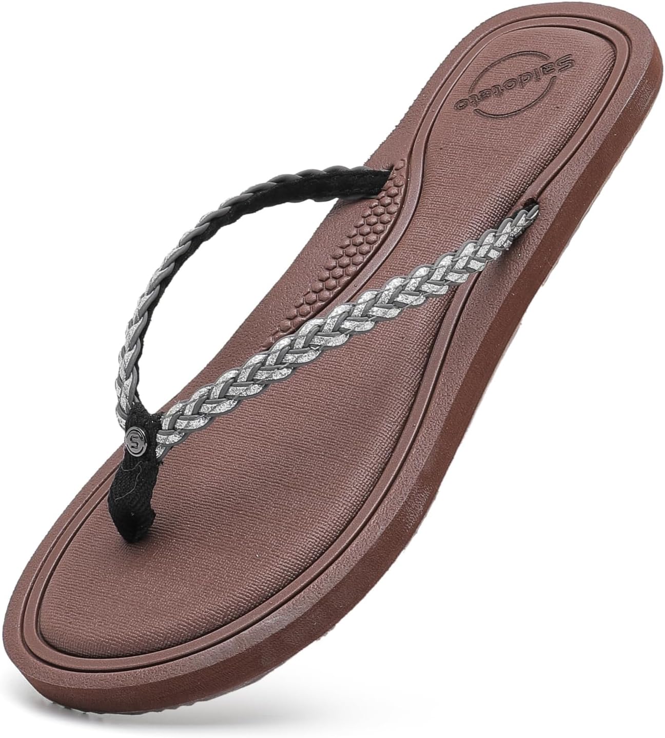 Saidoteto Women’s Yoga Mat Flip Flops – Comfortable Lightweight Slip-On Sandals with Soft Thong Strap, Arch Support, and Quick-Drying, Water-Friendly Design for Summer & Beach