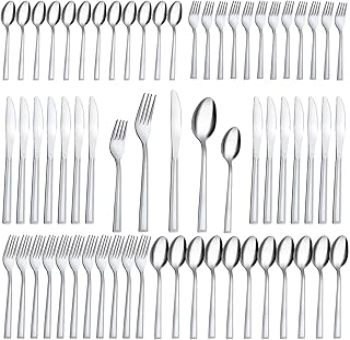 Silverware Set, Hunnycook 60-piece Silverware Set for 12, Stainless Steel Flatware Set, Include Fork Knife Spoon Set, Mirror Polished, Dishwasher Safe, Cutlery Set for Home Kitchen Restaurant