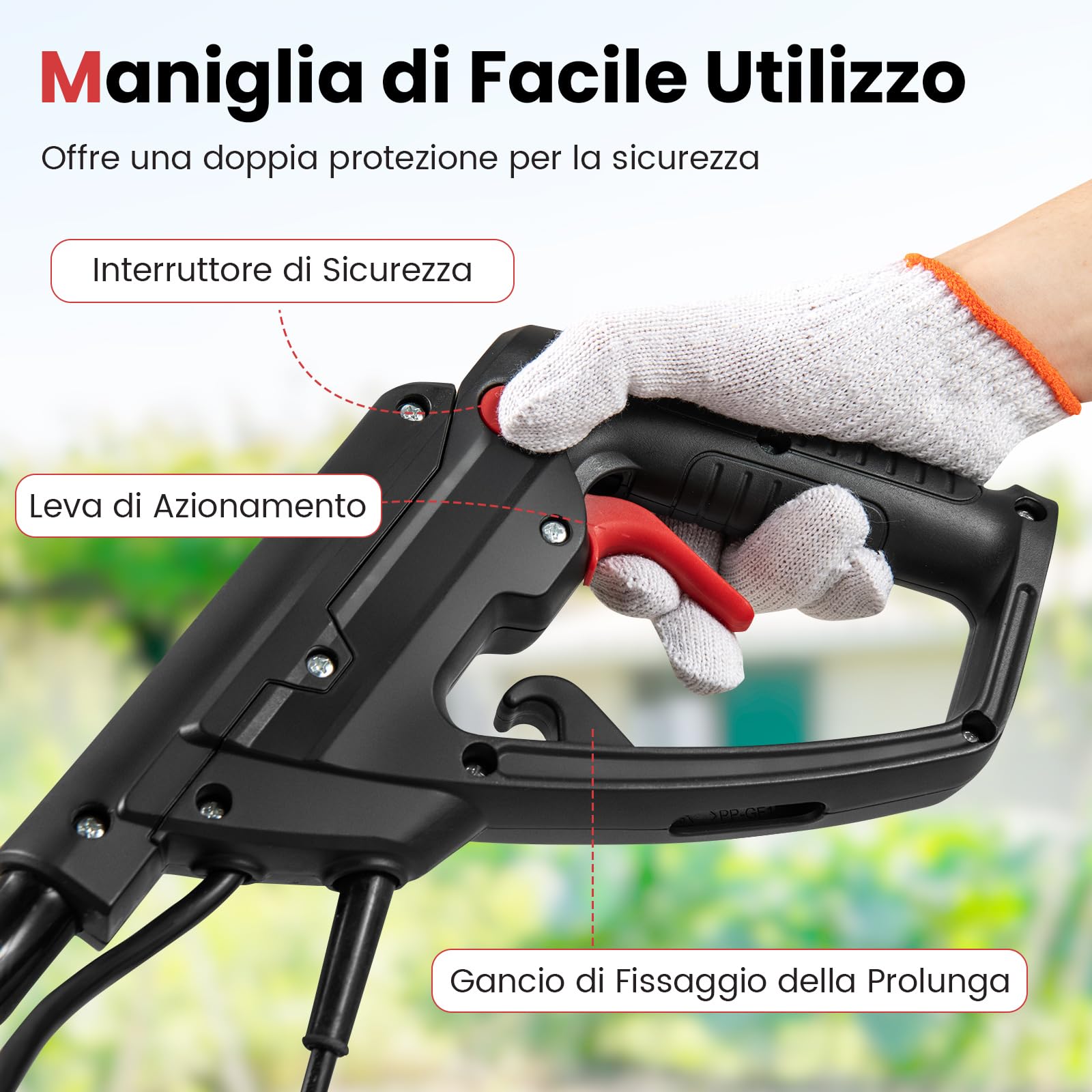 RELAX4LIFE Motozappa Elettrica 1200W/750W, Zappatrice con Larghezza di Lavoro: 36cm/32cm, Profondità: 22cm, Pulsante di Sicurezza e Maniglia Pratica, Motozappa per Giardino e Prato (Rosso | 1200W)
