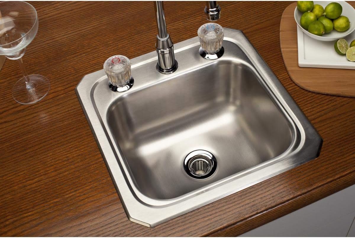 Elkay BCR150 Gourmet Celebrity 15" Single Basin Top-Mount Bar Sink, Stainless Steel