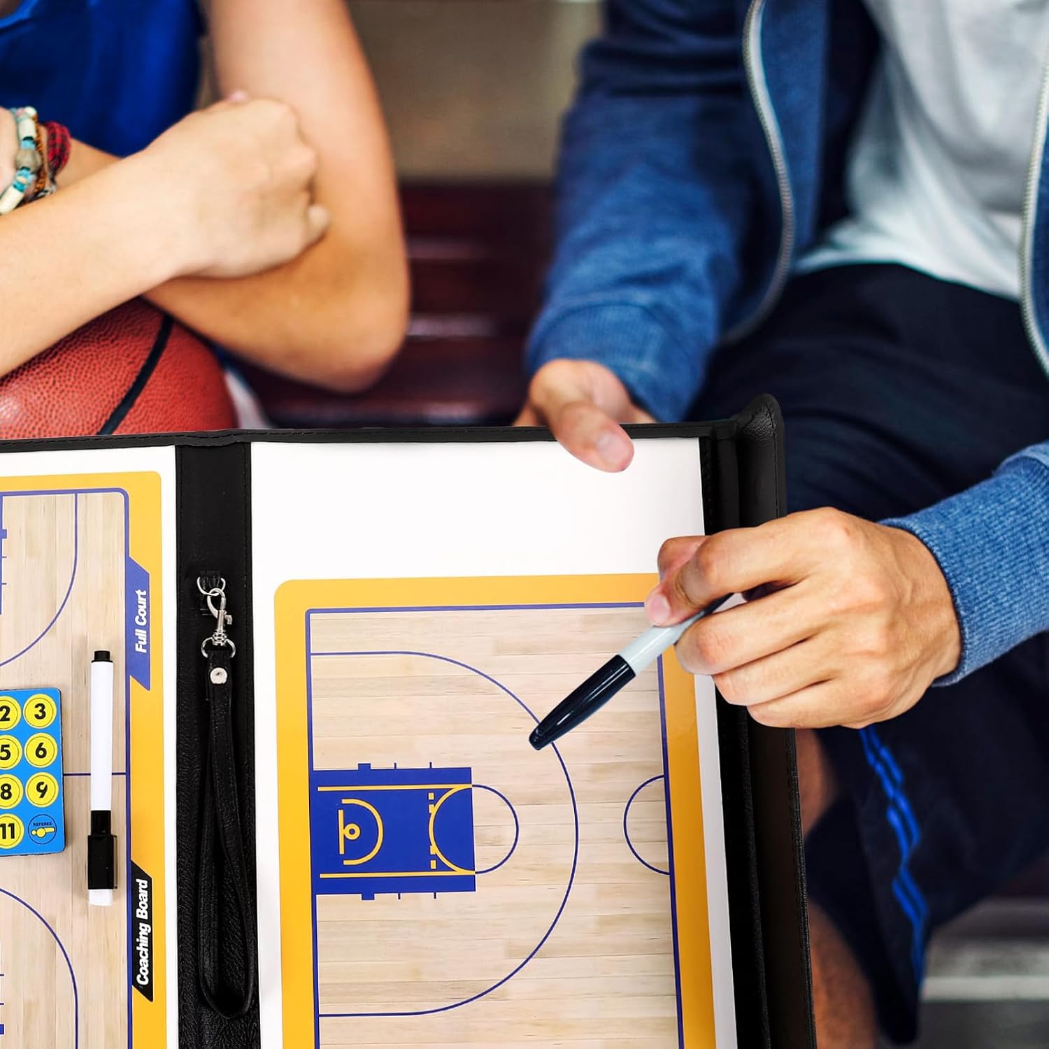 SUPVOX Basketball Coaching Board Kit Reusable Dry-Erase Writing Board with Marker Pen Portable Tactical Sports Ball Match Analysis for Indoor Training
