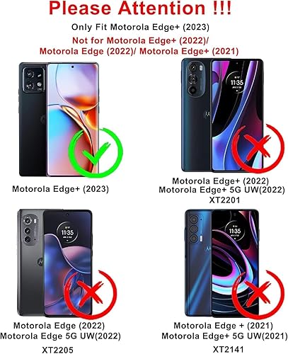 Miniatura 2 de Jeylly Funda 3 en 1 para Moto Edge+ Plus 2023, con 2 protectores de pantalla flexibles híbridos de plástico duro de silicona suave, a prueba de