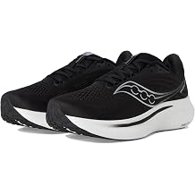 Saucony Men's Ride 18 Sneaker, Black/White, 12
