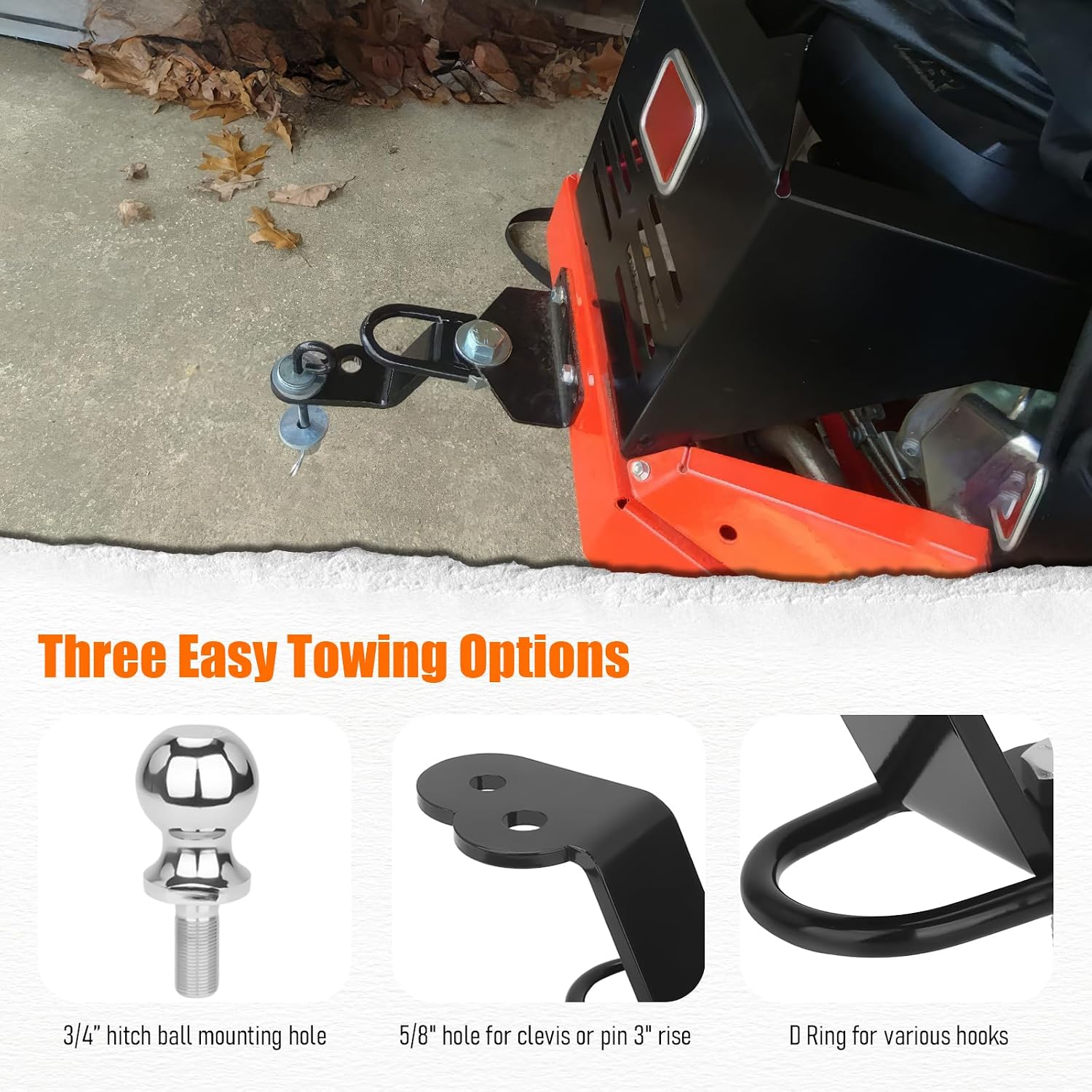 Chelhead UTV ATV Trailer Hitch, 3 Way Hitch Adapter 3500lbs for ATV UTV, 3" Drop/Rise, Fixed Reciever (3 Way Hitch Adapter)