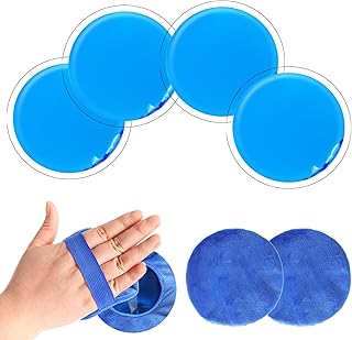 Gel Ice Pack Round Reusable Ice Packs for Injuries Hot and Cold Compress Pain Relief and Swelling Reduction 4 Pcs with 2 Covers