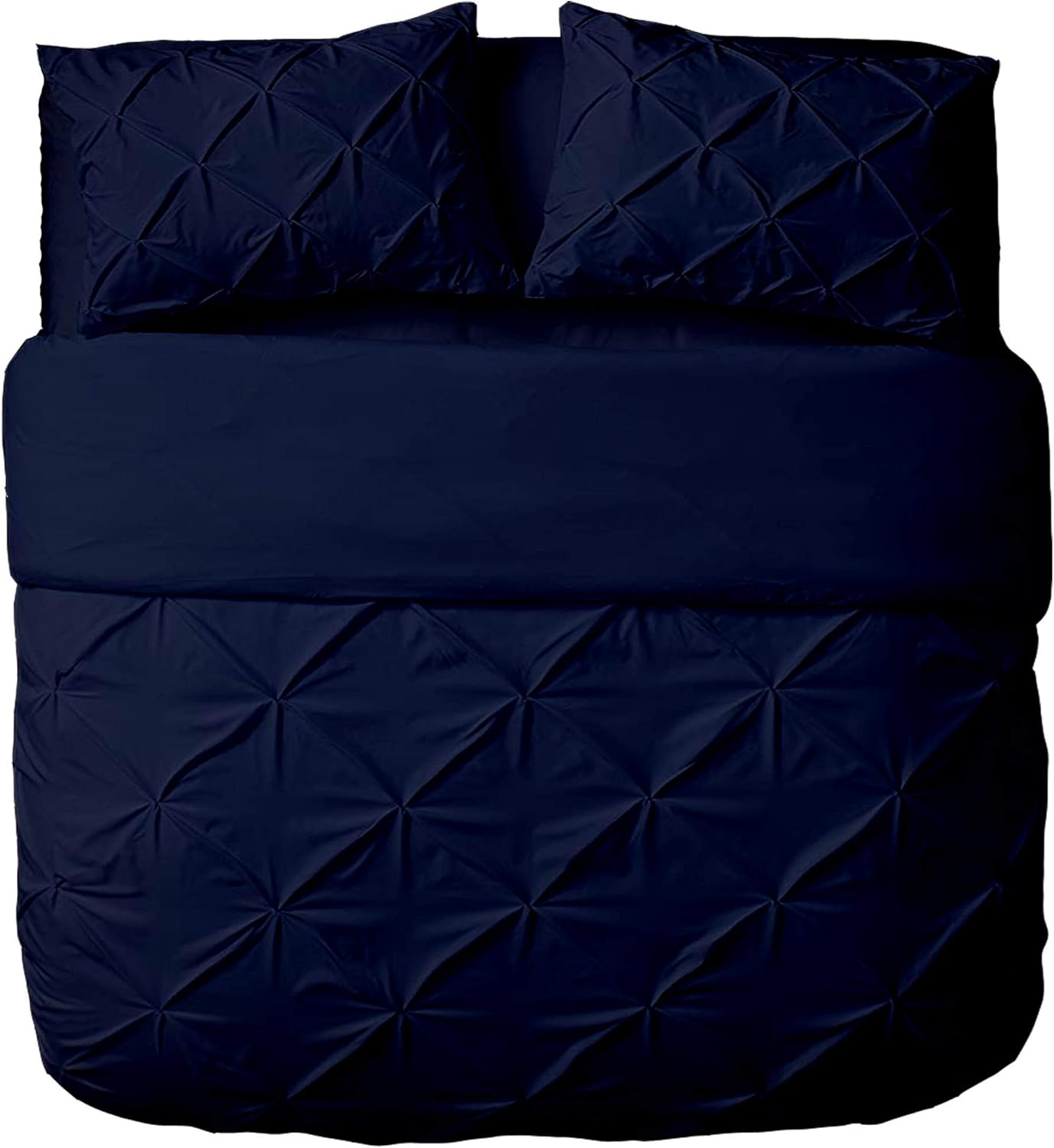 Rico Bedding| | 100% Pure Cotton| Pinch Type Stitched Duvet Cover. Solid Colors, Pinch Textured| 1 Pinch Duvet Cover| Full/Queen|Navy Blue