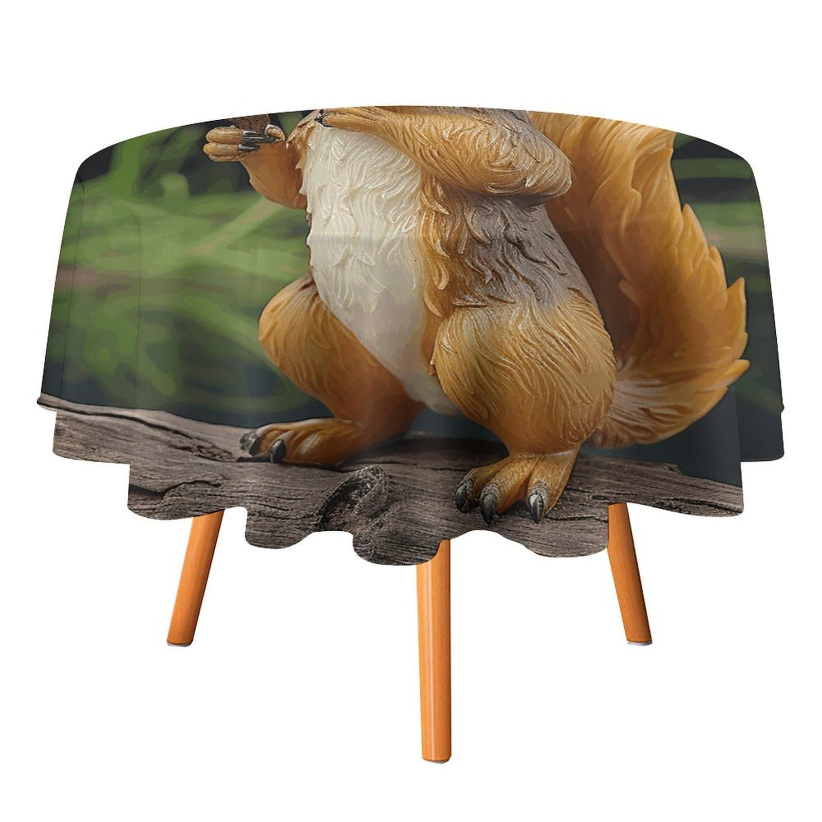 SMAZDFXX Resin Squirrel Tablecloth for Restaurant, Round Polyester Table Cover 50x50in for Party