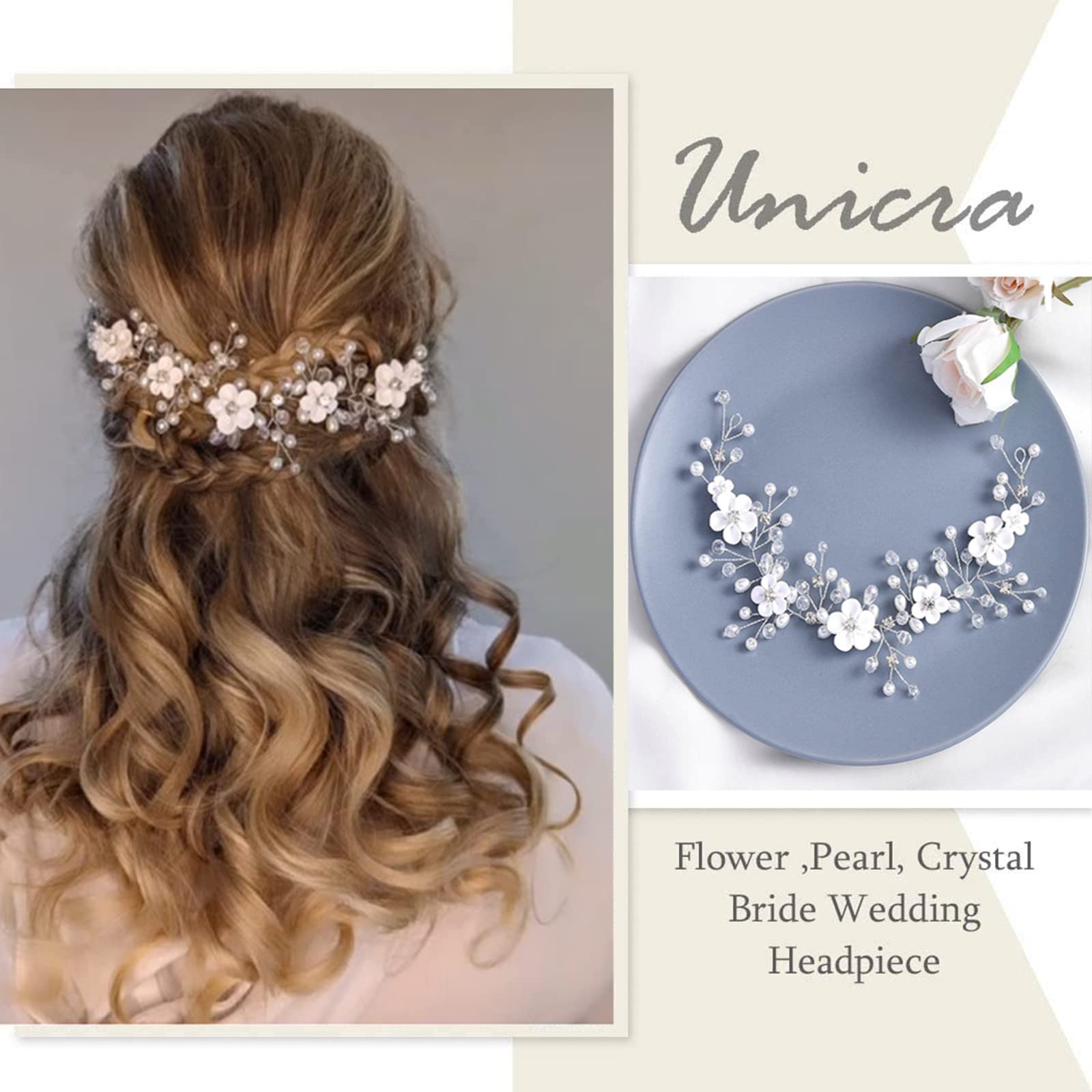 bijoux cheveux femme mariage blanc, Bijou Cheveux Mariage, Ruban Couronne Florale Bandeau, Couronne De Fleurs Pour Cheveux Enfant Pour La Mariée, Fiançailles, Mariage, Anniversaire, Fêtes