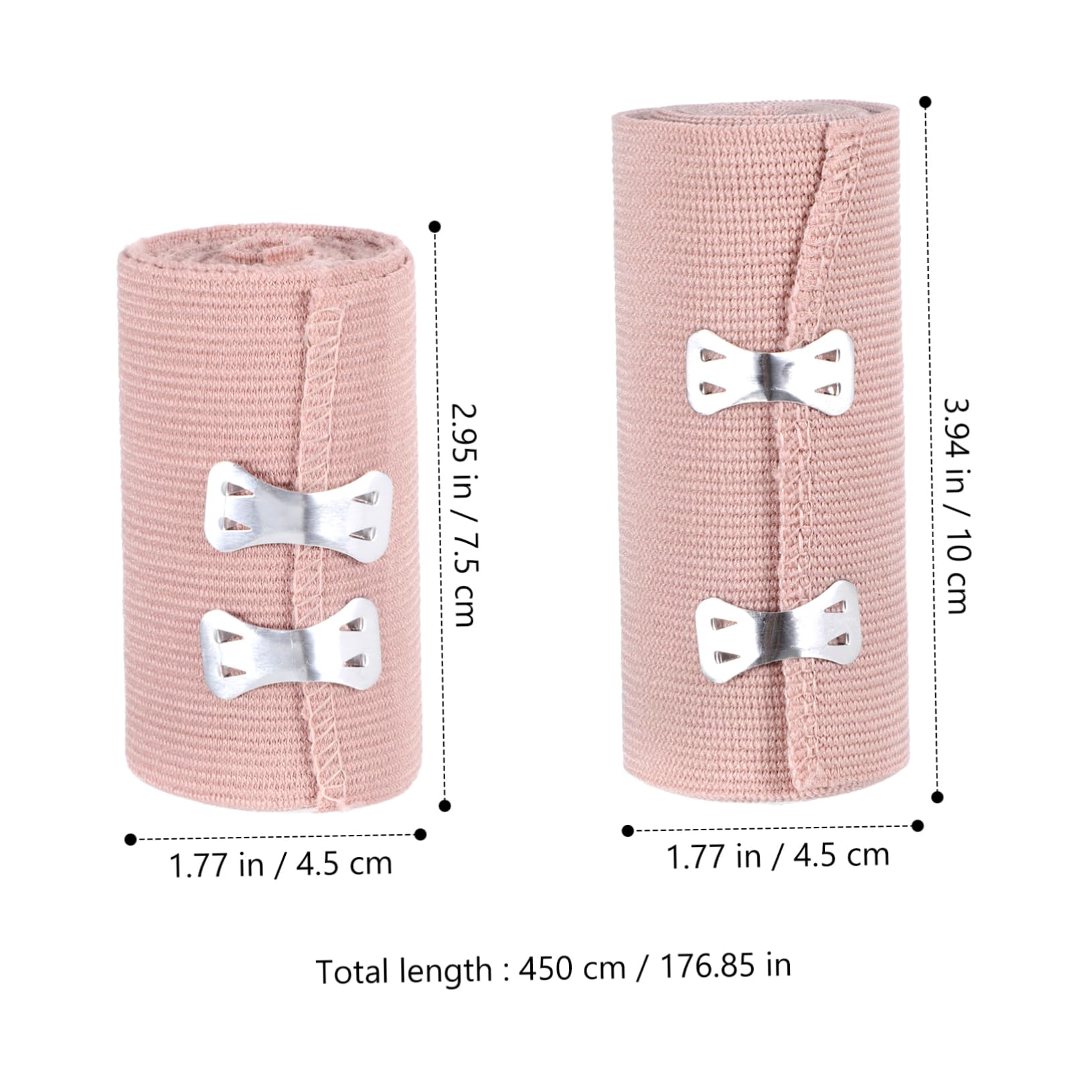 Happyyami Elastic Roll 4pcs First Aid Elastic Bandages Metal Clips Sports Ankle Support Arm Leg Chest Injury