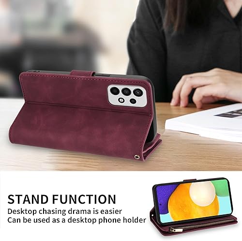 Miniatura 6 de ZZXX Funda para Samsung Galaxy A52 5G, funda tipo cartera para Galaxy A52 con ranura para tarjetas, piel sintética suave de alta calidad, con