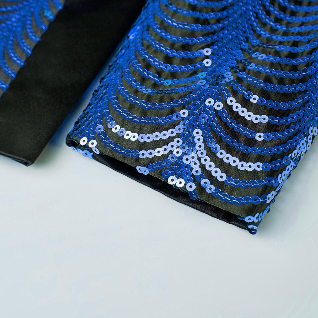 Uomo Verde Blu Oro Foglie Modello Paillettes Blazer