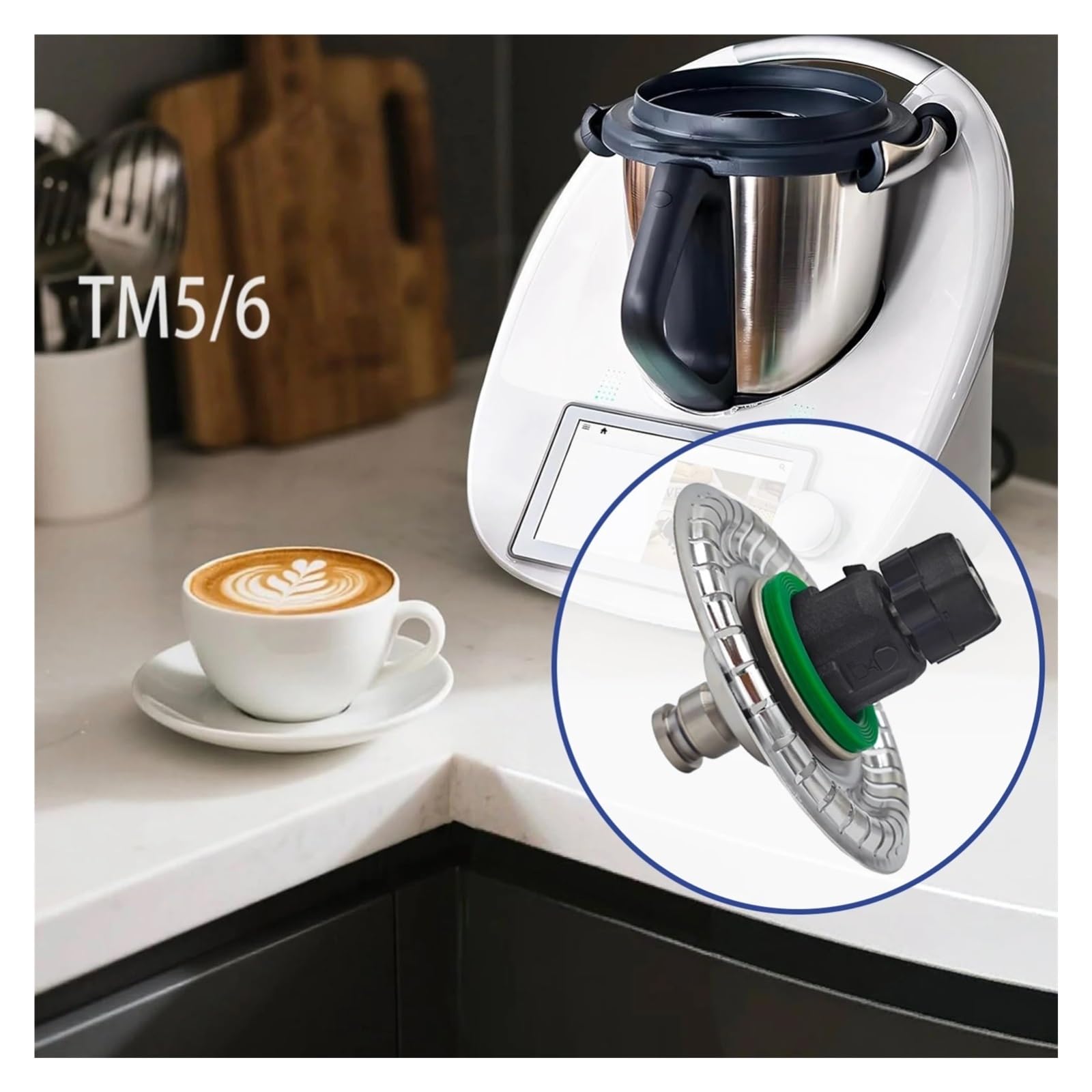 Batidor de Leche y espumador Compatible con cafeteras TM5, TM6 TM7. Huevos. Fabricado en Acero Inoxidable Apto for Uso alimentario