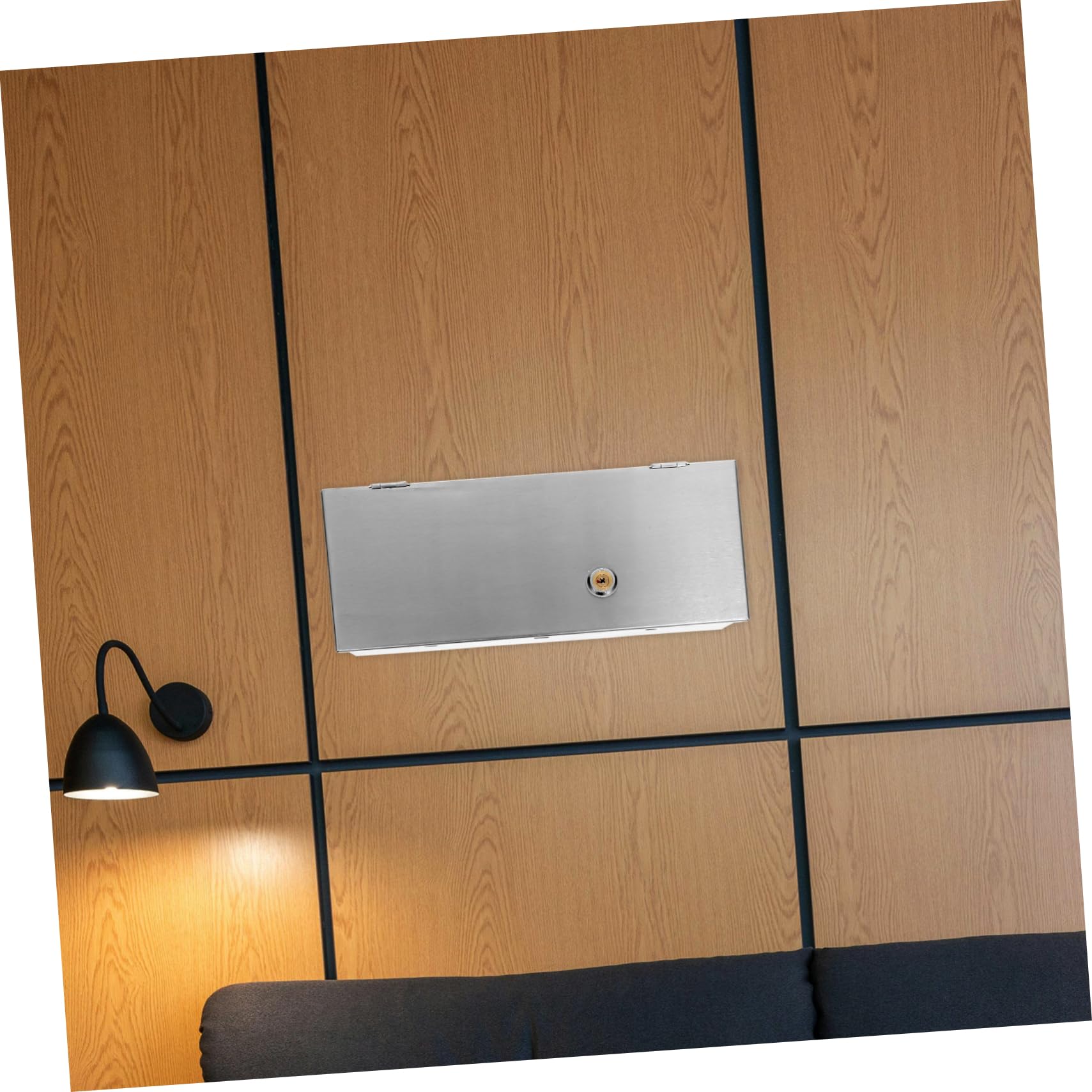 SEWACC Cubierta de Enchufe Tipo 86 Acero Inoxidable Antirrobo Caja Protectora Eléctrica para Interruptores de Pared Hogar Oficina 1 Unidad Segura y Resistente