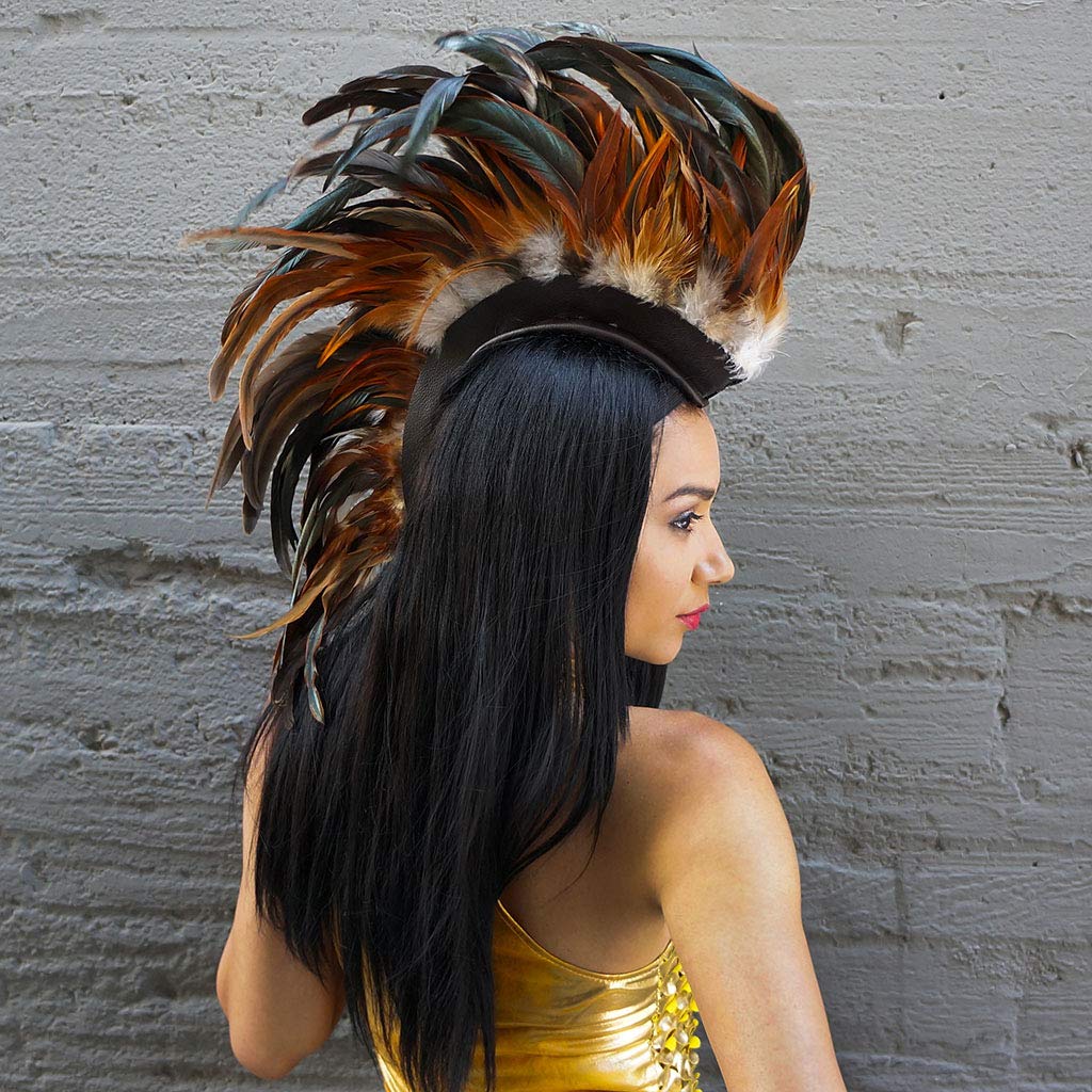 Natural Feather Headdress Costume 