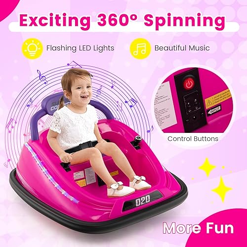 Vista 29 de OLAKIDS Coche de parachoques para niños pequeños, juguete eléctrico de 12 V para niños con control remoto, carreras de vehículos a batería para Negro