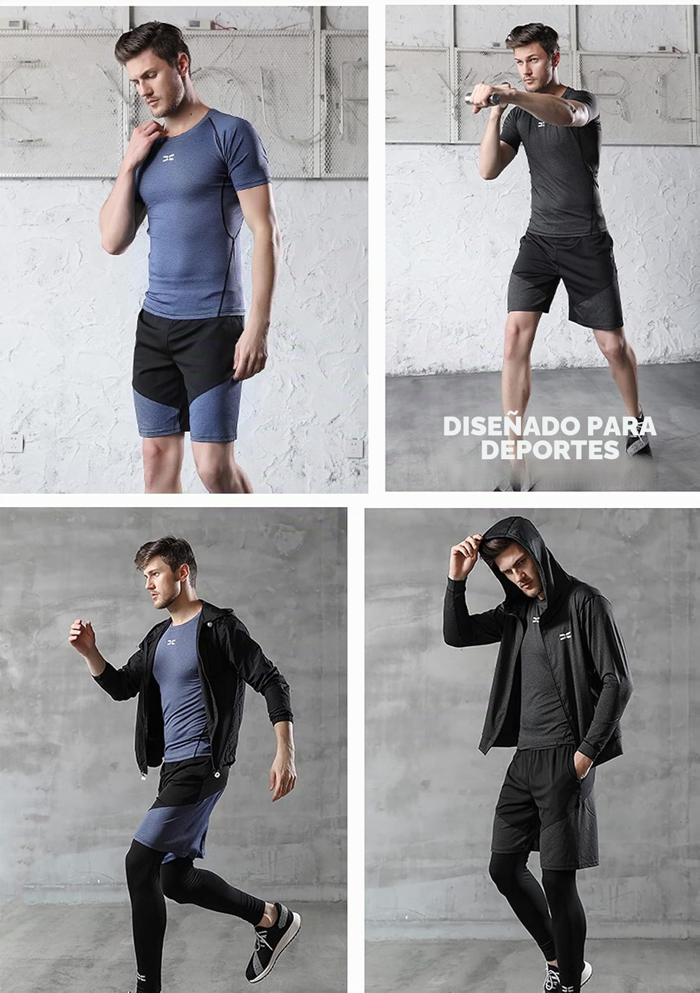 Conjunto de ropa de gimnasio para hombre, para correr, fitness, entrenamiento