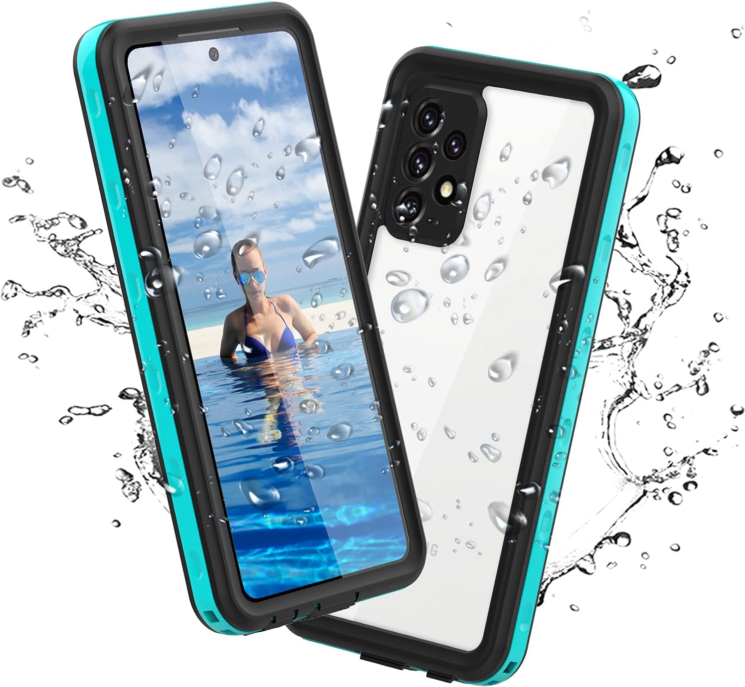 Samsung Galaxy A52 Waterproof Case 5G, A52 IP68 Water Resistant Case with Built-in Screen Protector, Full Body Protective Shockproof Shatterproof Cover for Samsung Galaxy A52 5G Teal(6.5",2021)