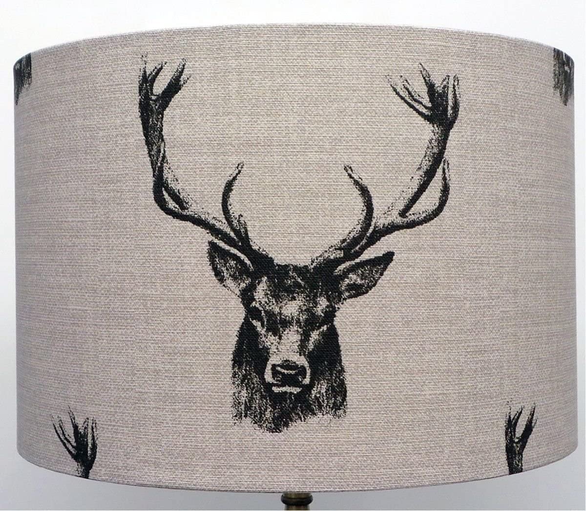 Furniture Checklist Beige, Charcoal Handmade Fryetts Charcoal Beige Stag/Deer Bust Lampshade Country Style Ceiling Pendant/Table Lamp/Floorlamp Shade (10''(25Cm) Table Lamp)