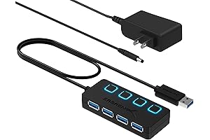 Sabrent 4 Port USB 3.0 Hub with Individual Switches and LEDS