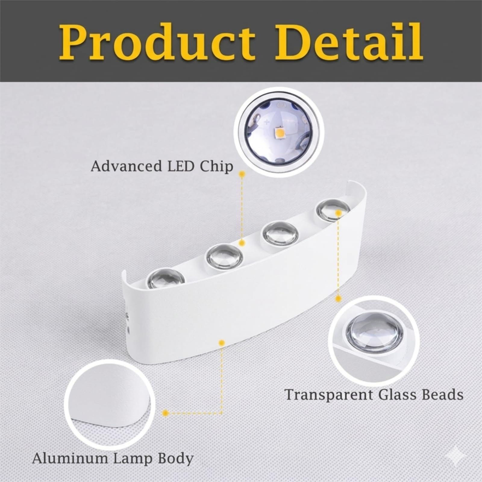 CANMEIJIA Lampa Ścienna LED IP65 8W 3000K 2-Pak