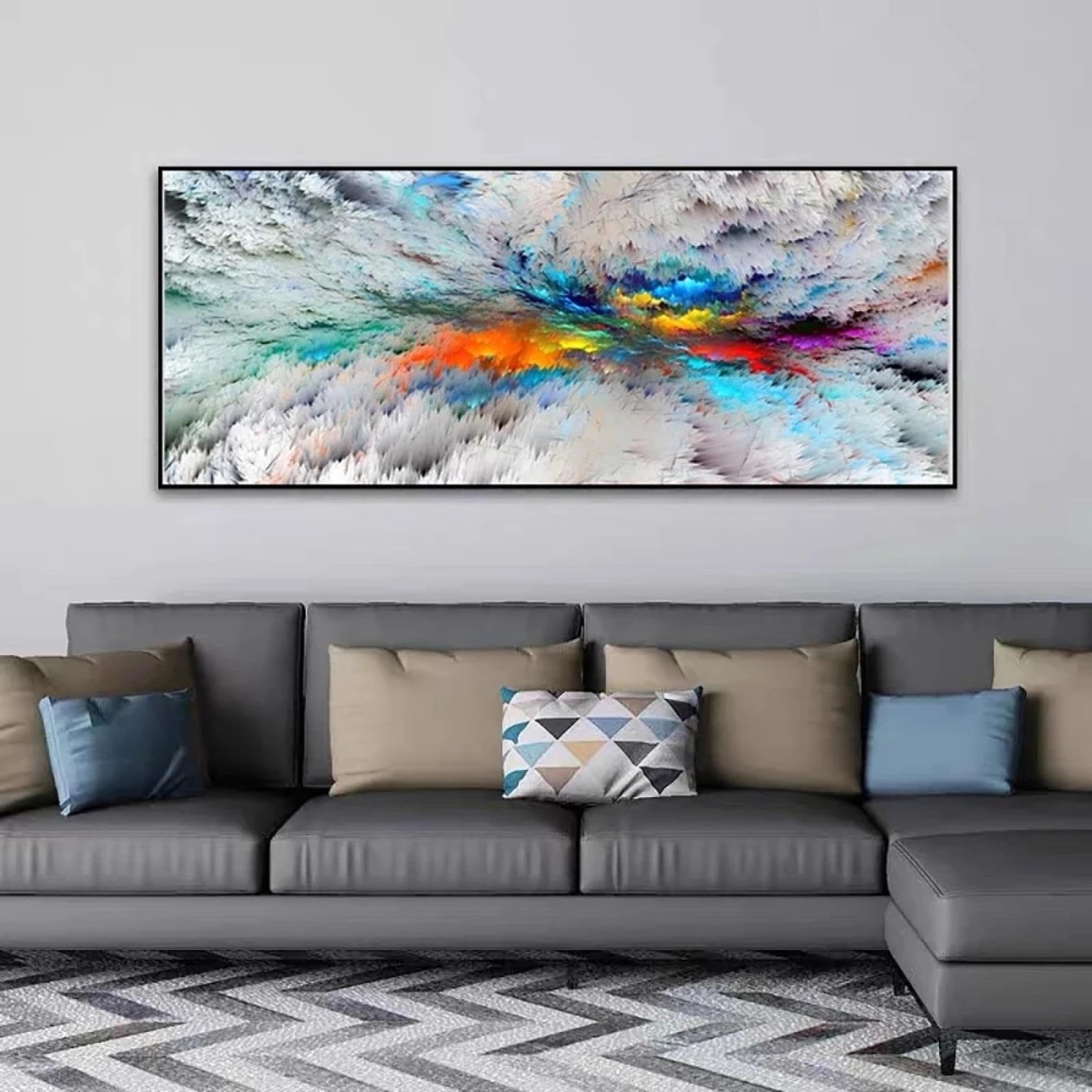 Peinture sur toile abstraite de qualité supérieure avec cadre intérieur en bois - 8
