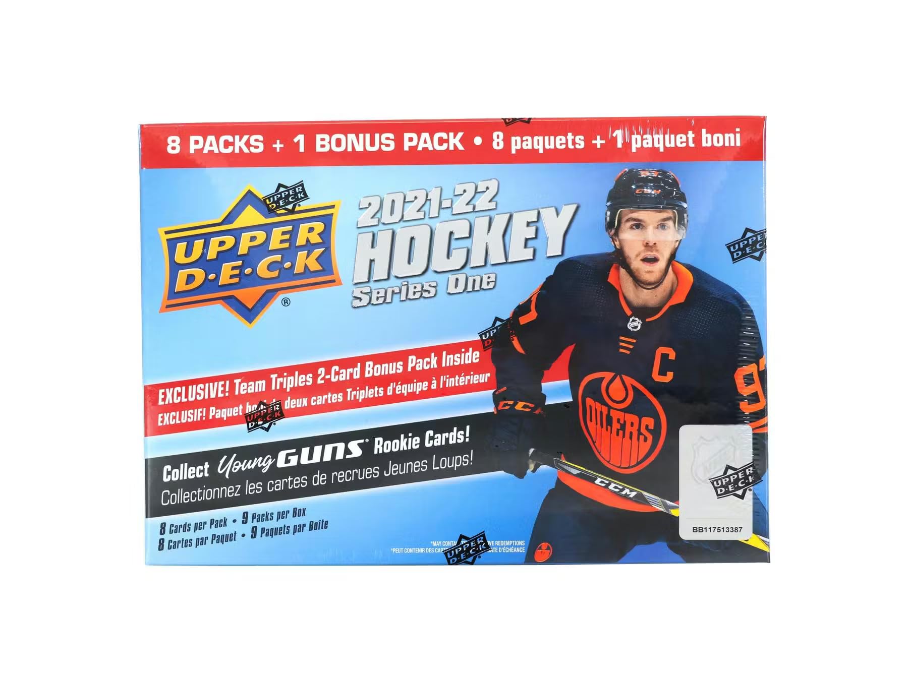 2021-22 Upper Deck Series 1 Hockey Mega Box, 9 Packs Per Box, 8 Cards Per Pack - 1