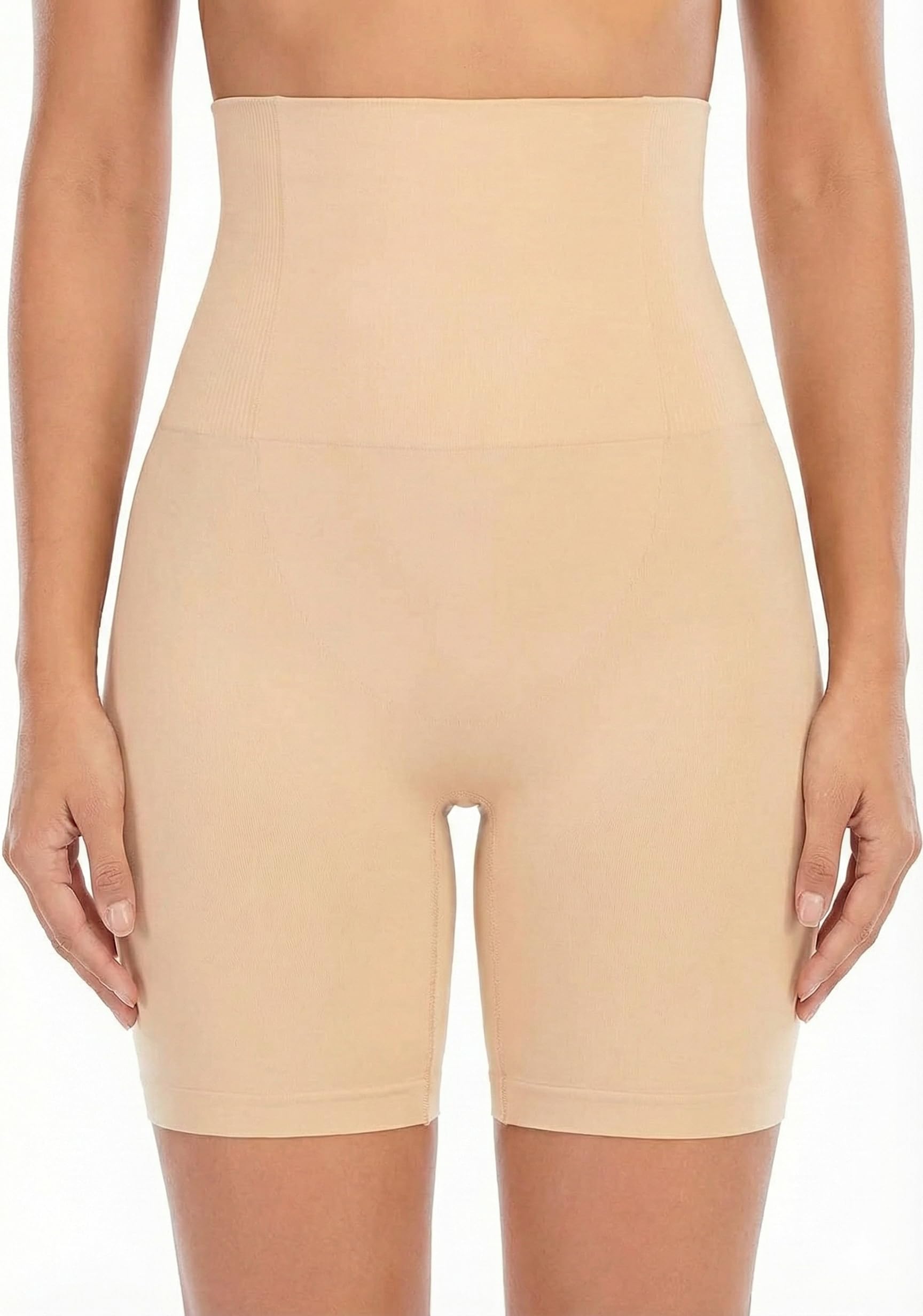 devabapa fashion Women's High Waist Tummy Tucker Shapewear | Seamless Anti-Rolling Body Shaper for Tummy Control & Thigh Slimming | Breathable & Comfortable Microfiber Underwear (Skin) Beige-picture-12