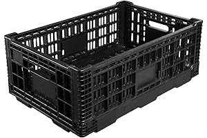 Black 52 Liter Folding Storage Box Plastic