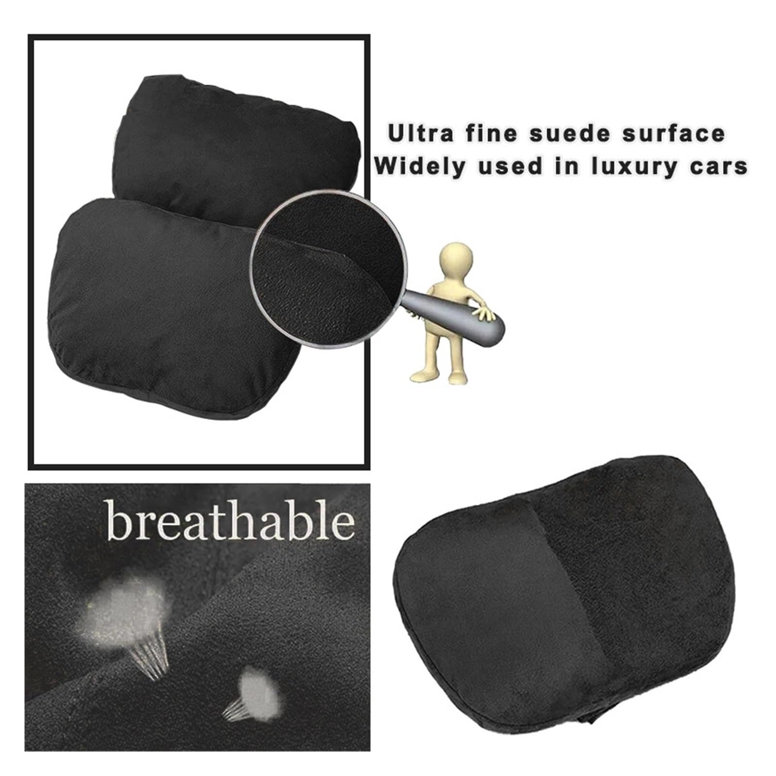 Cale Tete Voiture Appui-tête de Voiture, Support de Cou, siège Doux, Universel, réglable, Oreiller de Cou, Oreiller de Taille(2Pcs Gray)