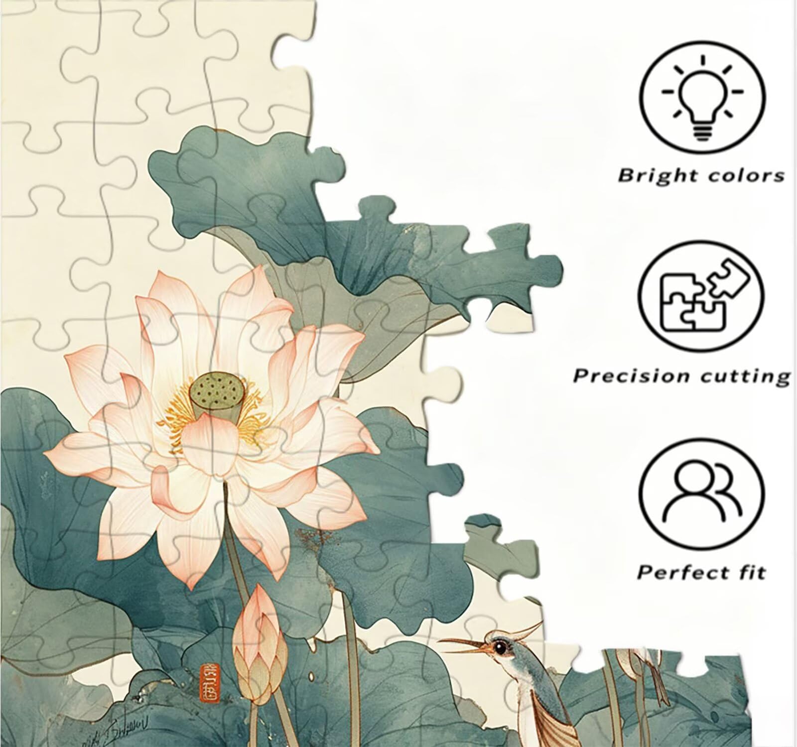 Puzzle dla dorosłych 1000, koliber lotos, 1000 elementów dla dorosłych, klasyczne gry edukacyjne, gry i zajęcia rodzinne, do dekoracji ścian domu, świetny pomysł na prezent R0KH220