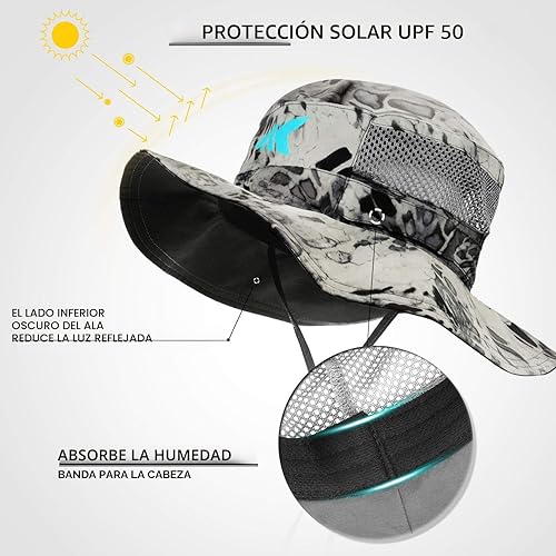 Miniatura 2 de KastKing Sol Armis UPF 50 Sombrero Boonie - Sombrero de Protección Solar, Sombrero de Pesca, Sombrero de Playa y Senderismo, Canotaje