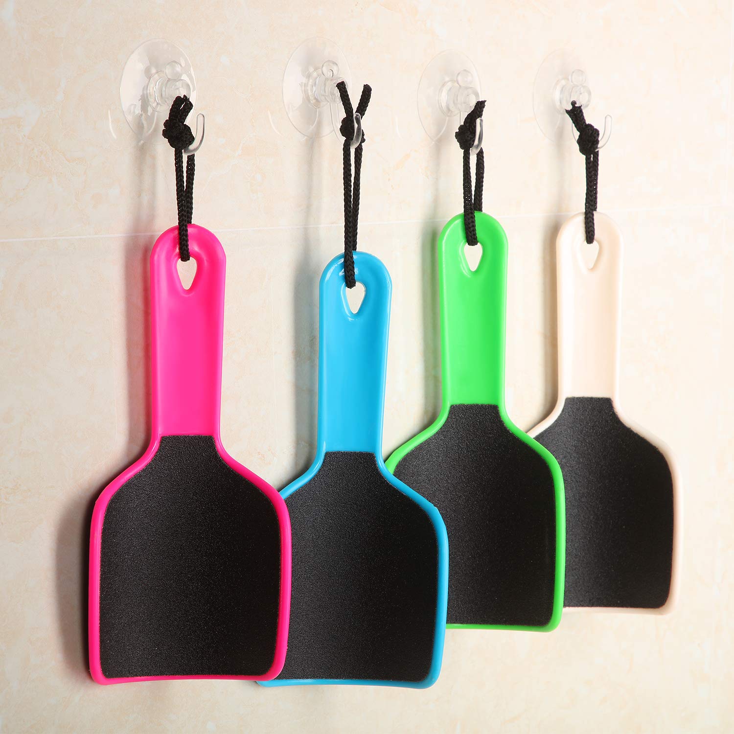 4 piezas de lima curvada en forma de U, removedor de callos de pie de doble cara, colosal para grano, exfolia elimina la piel muerta, 4 colores 4