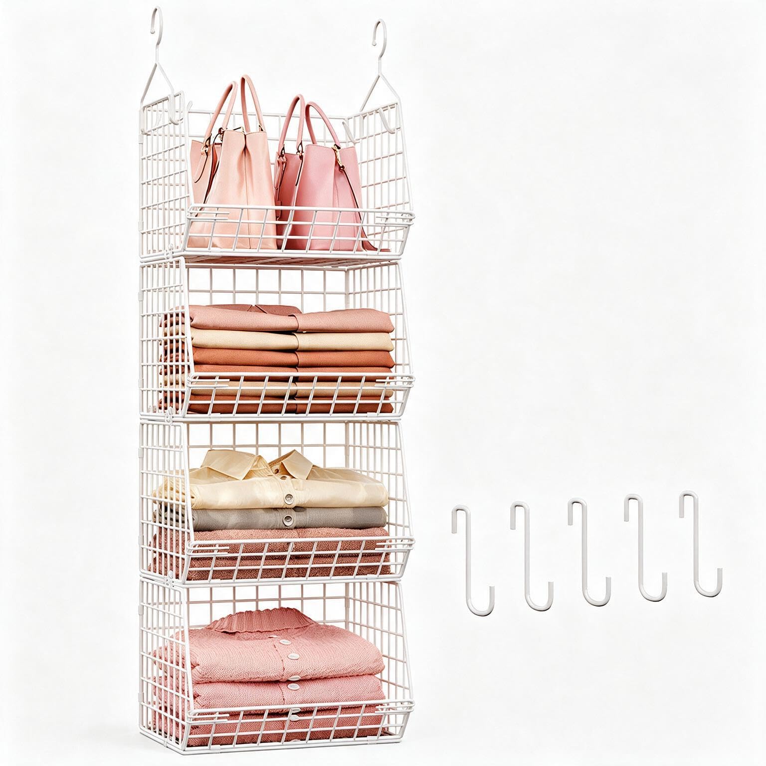 X-cosrack 4 Tier Closet Hanging Organizer