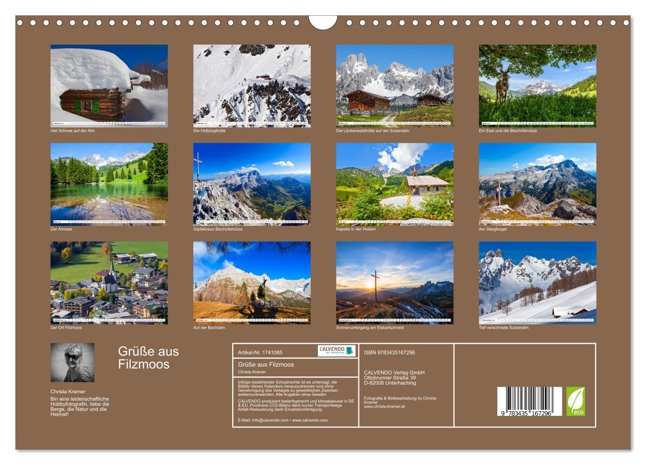 Grüße aus Filzmoos (Wandkalender 2025 DIN A3 quer), CALVENDO Monatskalender: Impressionen aus dem schönen Filzmoos (CALVENDO Orte)