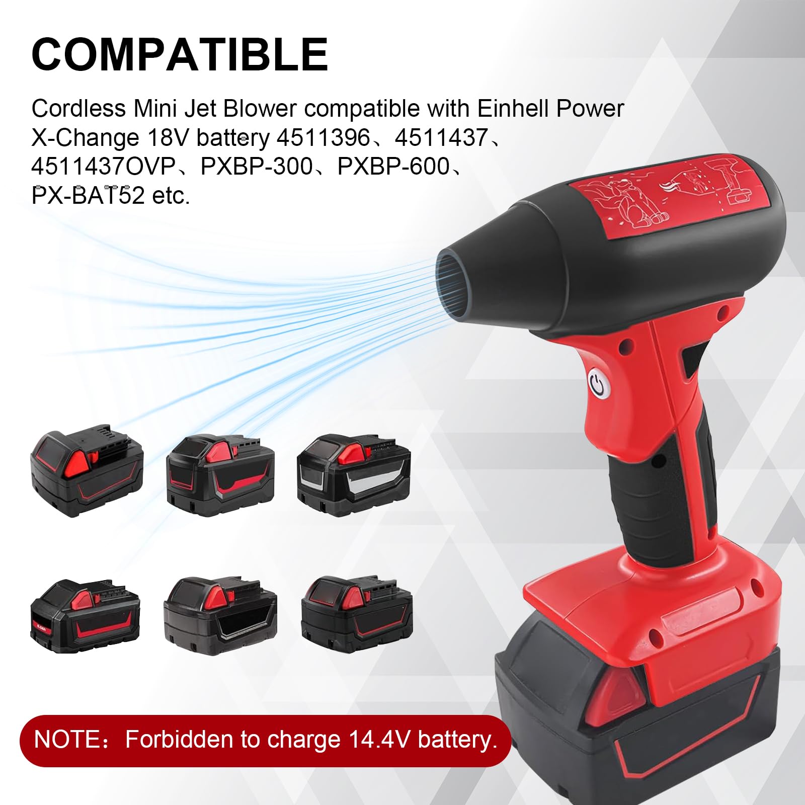 Soffiatore Aria Compressa Einhell 18V - Aspirapolvere Portatile Per PC E Auto Senza Batteria - Foto 13
