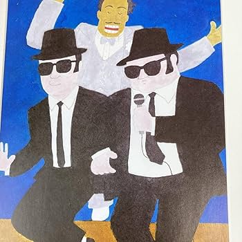 Amazon.co.jp: 額装品 和田誠 名作映画 ブルースブラザーズ 貴重